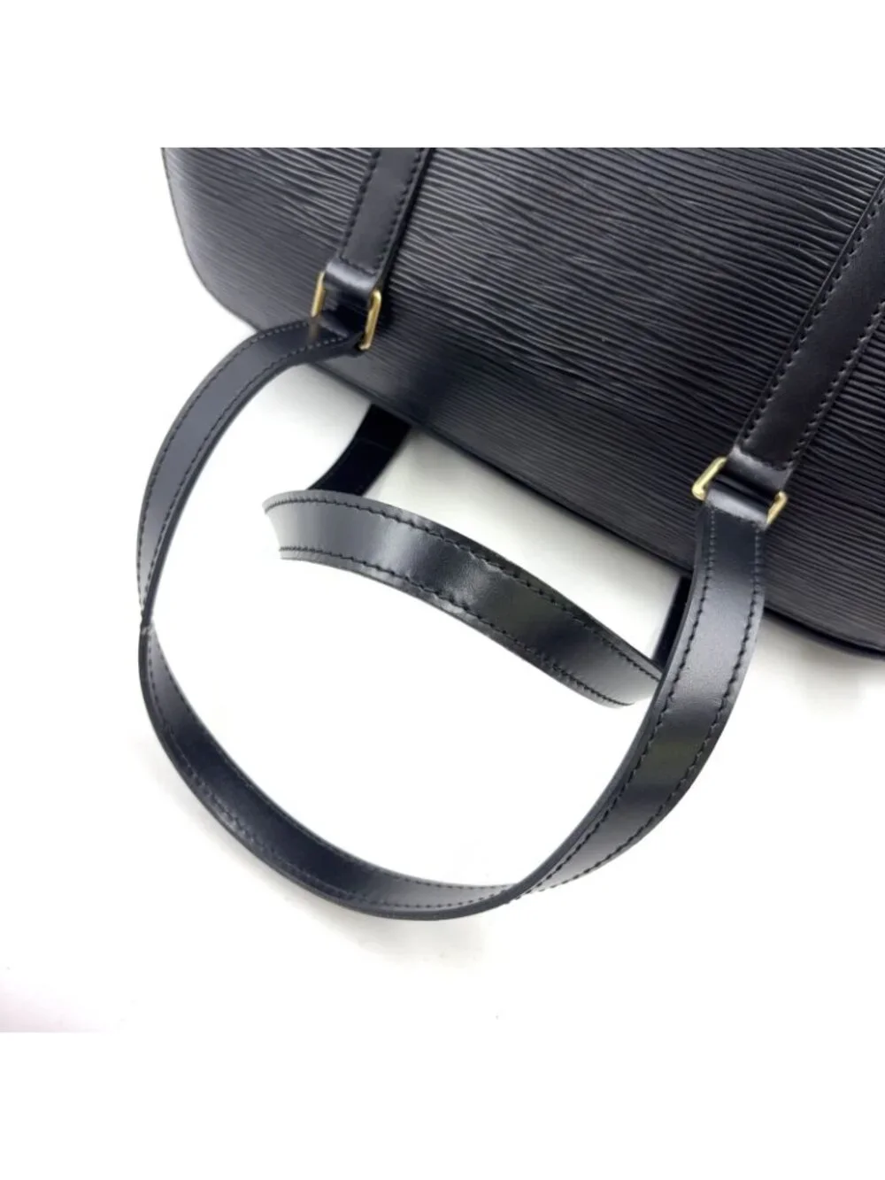 Louis Vuitton Souflo Epi Noir Leather Black Handbag Gold